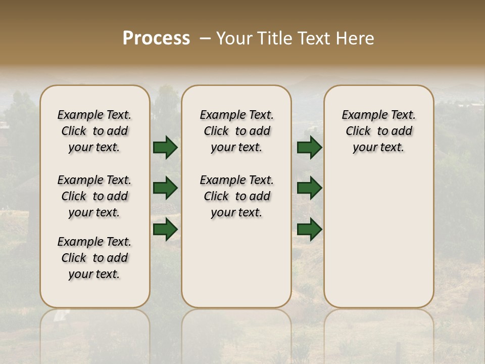 A Group Of Huts Sitting On Top Of A Lush Green Hillside PowerPoint Template
