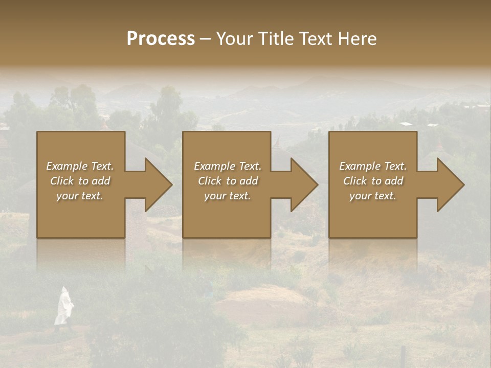 A Group Of Huts Sitting On Top Of A Lush Green Hillside PowerPoint Template