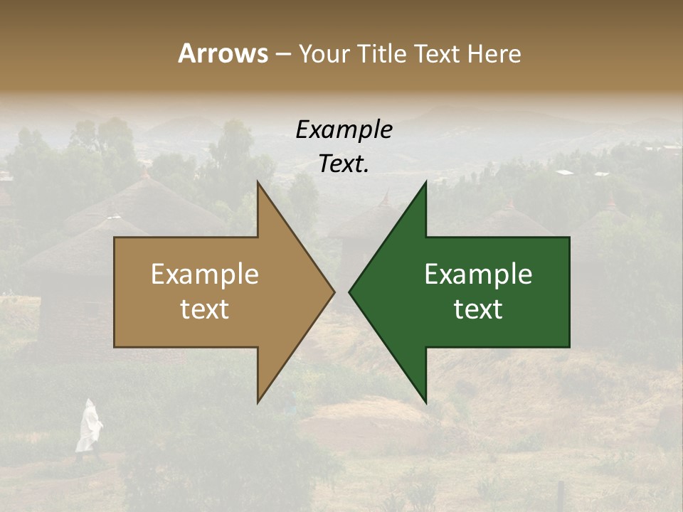 A Group Of Huts Sitting On Top Of A Lush Green Hillside PowerPoint Template