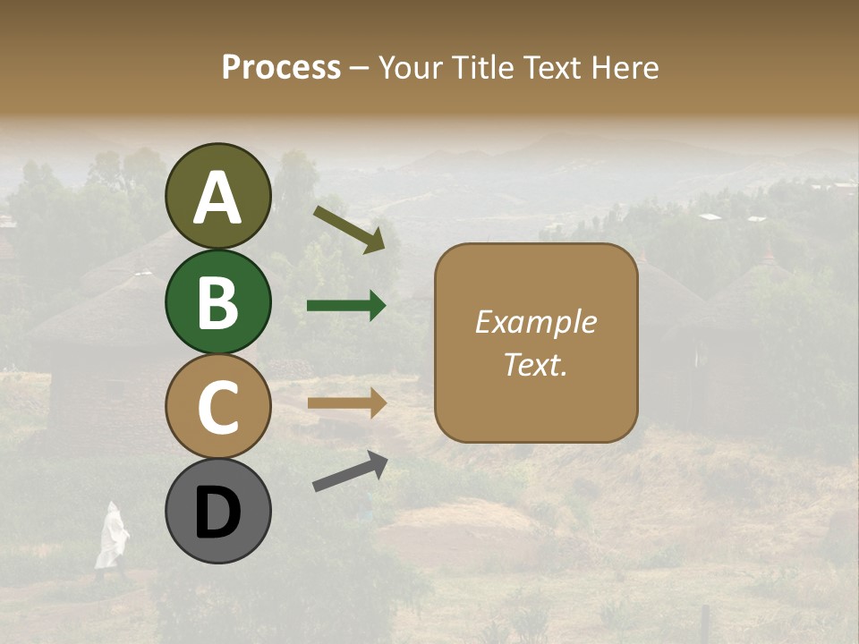 A Group Of Huts Sitting On Top Of A Lush Green Hillside PowerPoint Template