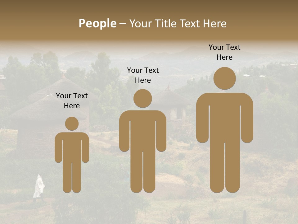 A Group Of Huts Sitting On Top Of A Lush Green Hillside PowerPoint Template