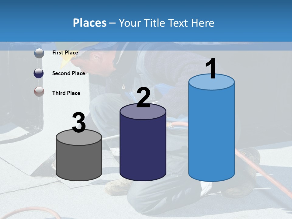 A Man Working On The Roof Of A Building PowerPoint Template