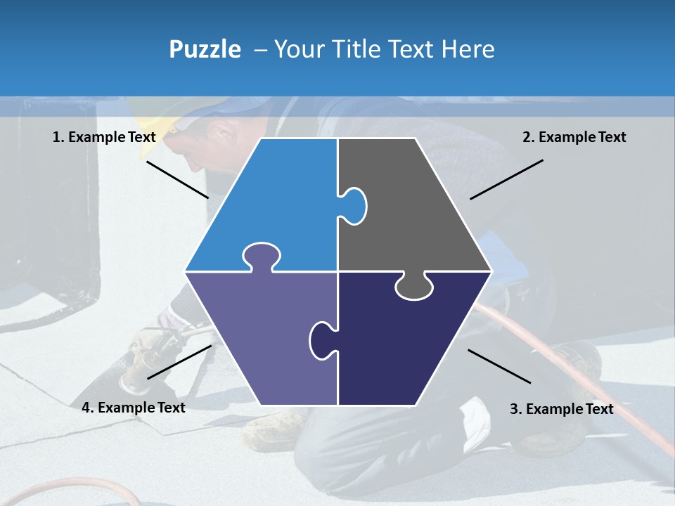 A Man Working On The Roof Of A Building PowerPoint Template
