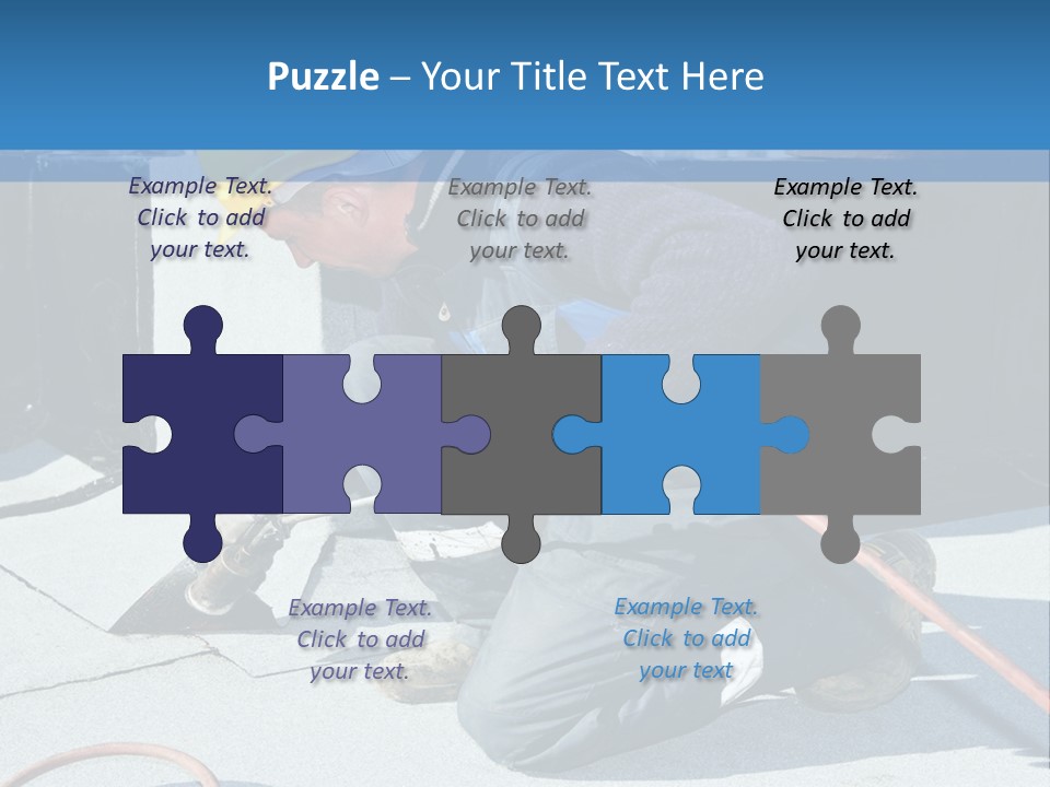 A Man Working On The Roof Of A Building PowerPoint Template