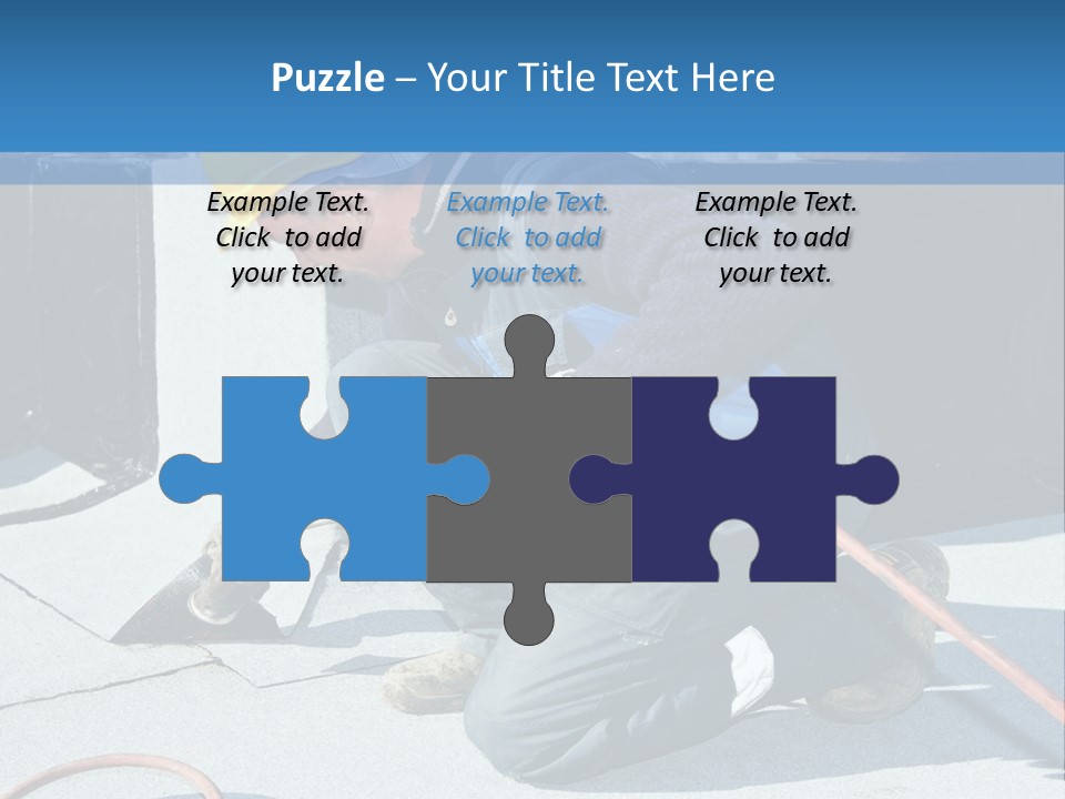 A Man Working On The Roof Of A Building PowerPoint Template