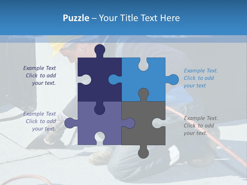 A Man Working On The Roof Of A Building PowerPoint Template