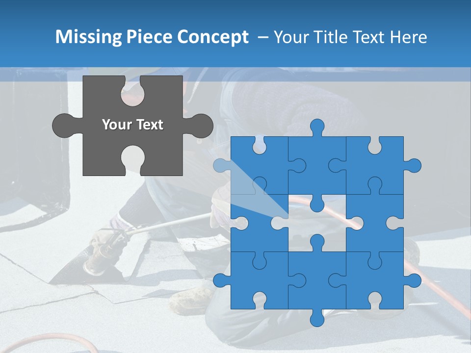 A Man Working On The Roof Of A Building PowerPoint Template