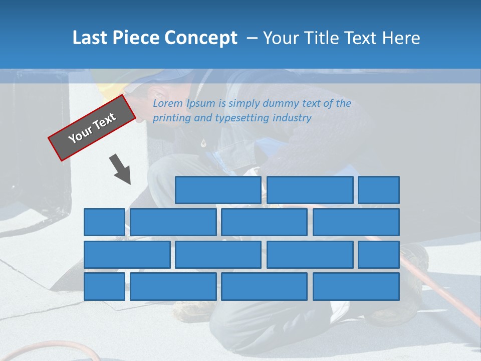 A Man Working On The Roof Of A Building PowerPoint Template