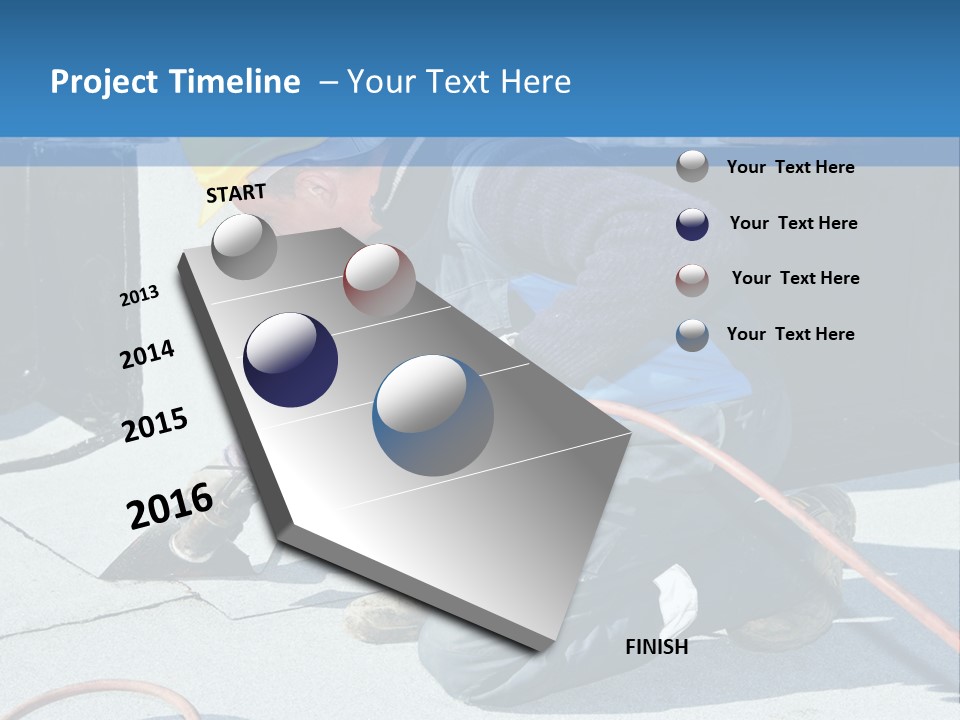 A Man Working On The Roof Of A Building PowerPoint Template
