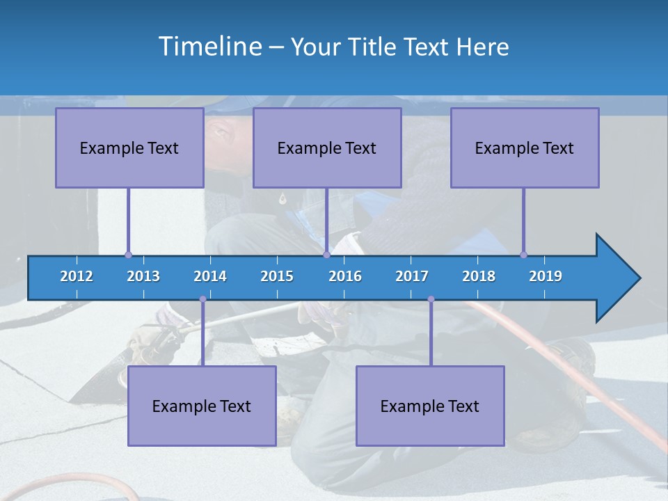 A Man Working On The Roof Of A Building PowerPoint Template