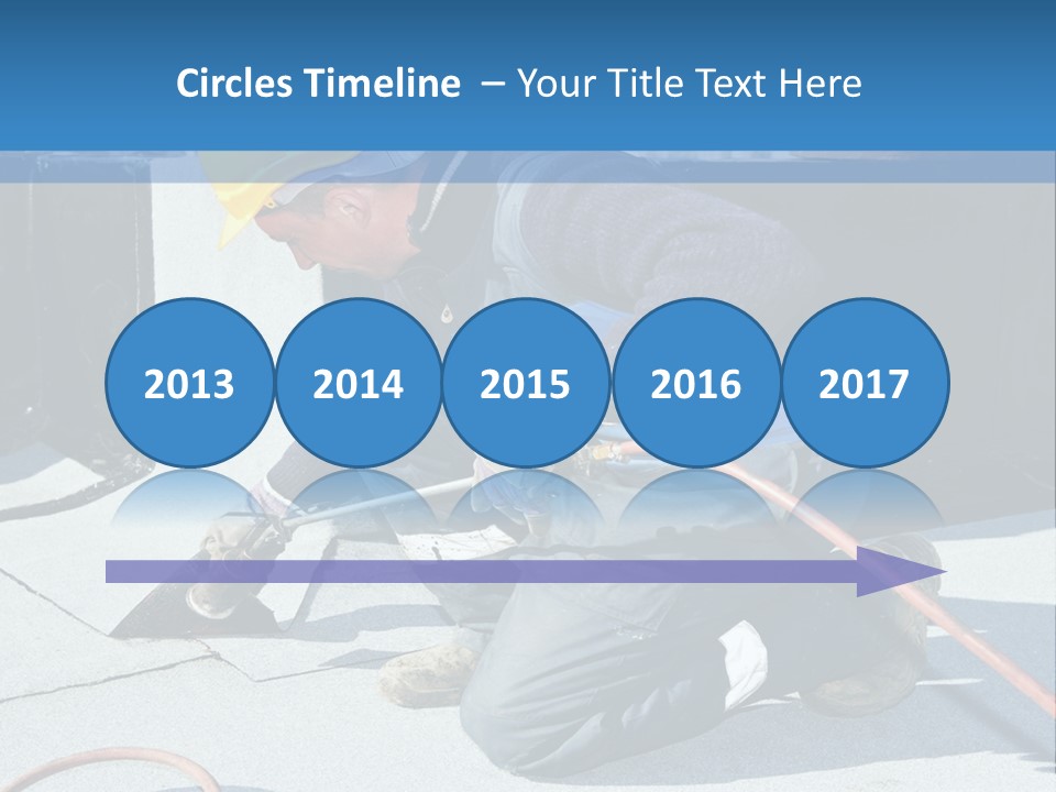 A Man Working On The Roof Of A Building PowerPoint Template