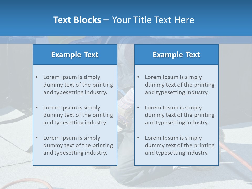 A Man Working On The Roof Of A Building PowerPoint Template