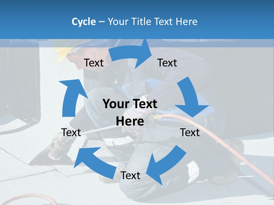 A Man Working On The Roof Of A Building PowerPoint Template