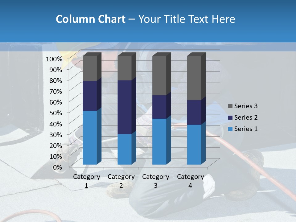 A Man Working On The Roof Of A Building PowerPoint Template