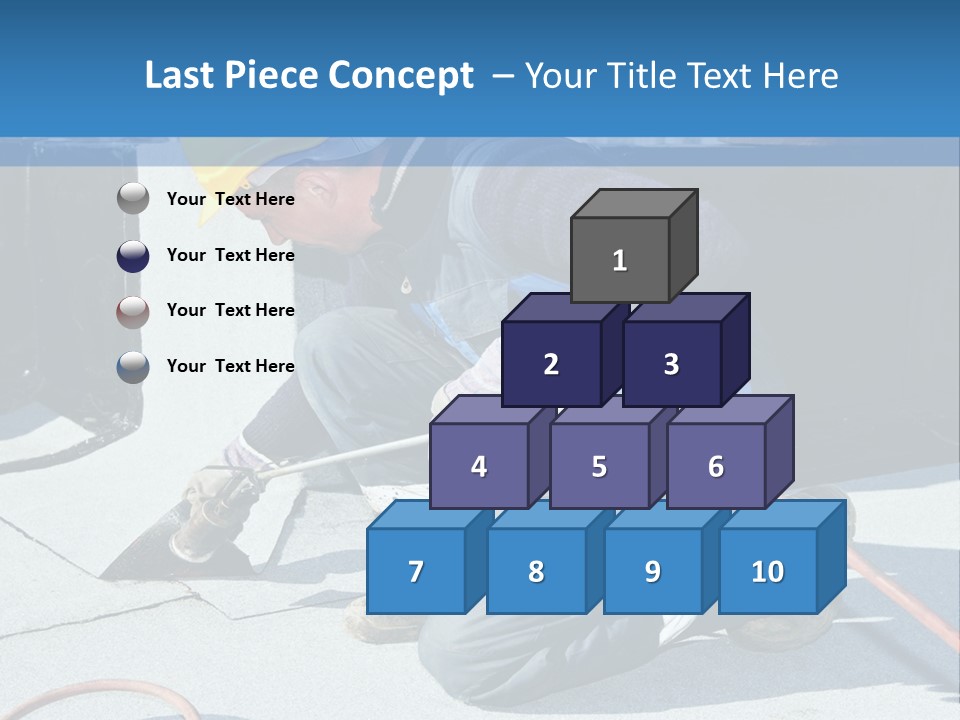 A Man Working On The Roof Of A Building PowerPoint Template