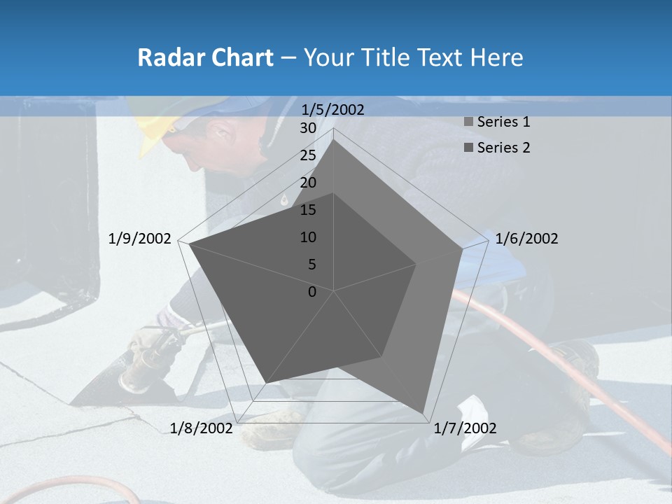 A Man Working On The Roof Of A Building PowerPoint Template