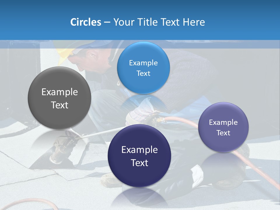 A Man Working On The Roof Of A Building PowerPoint Template