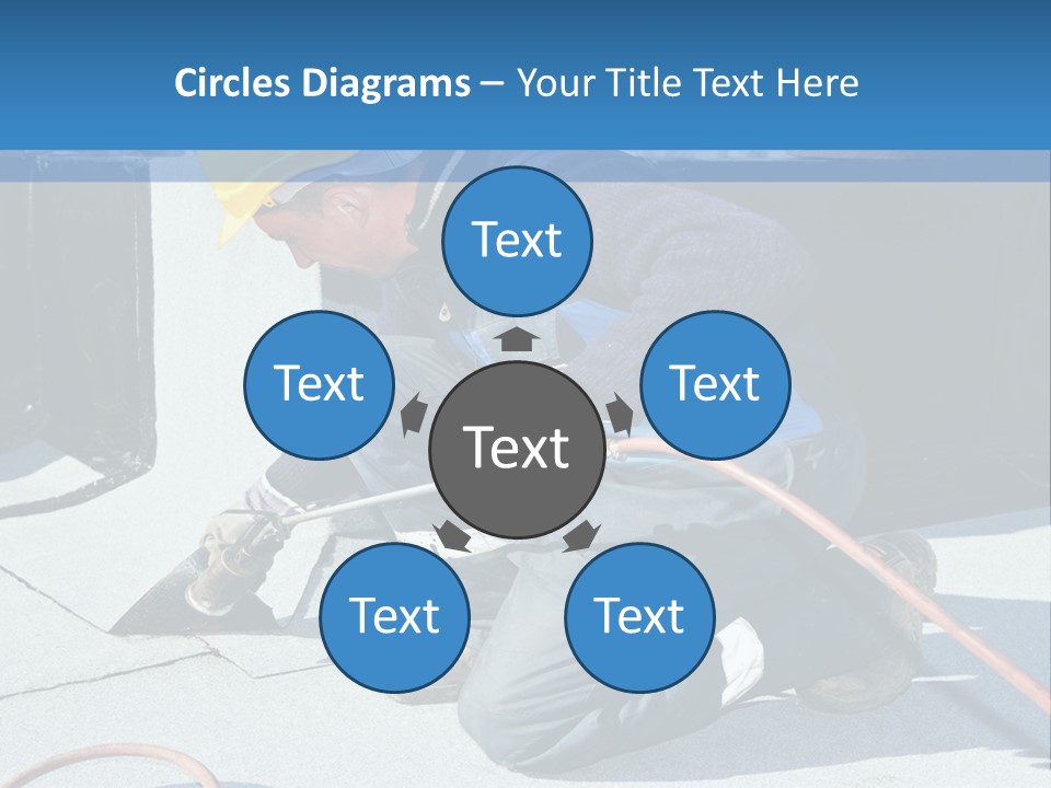 A Man Working On The Roof Of A Building PowerPoint Template