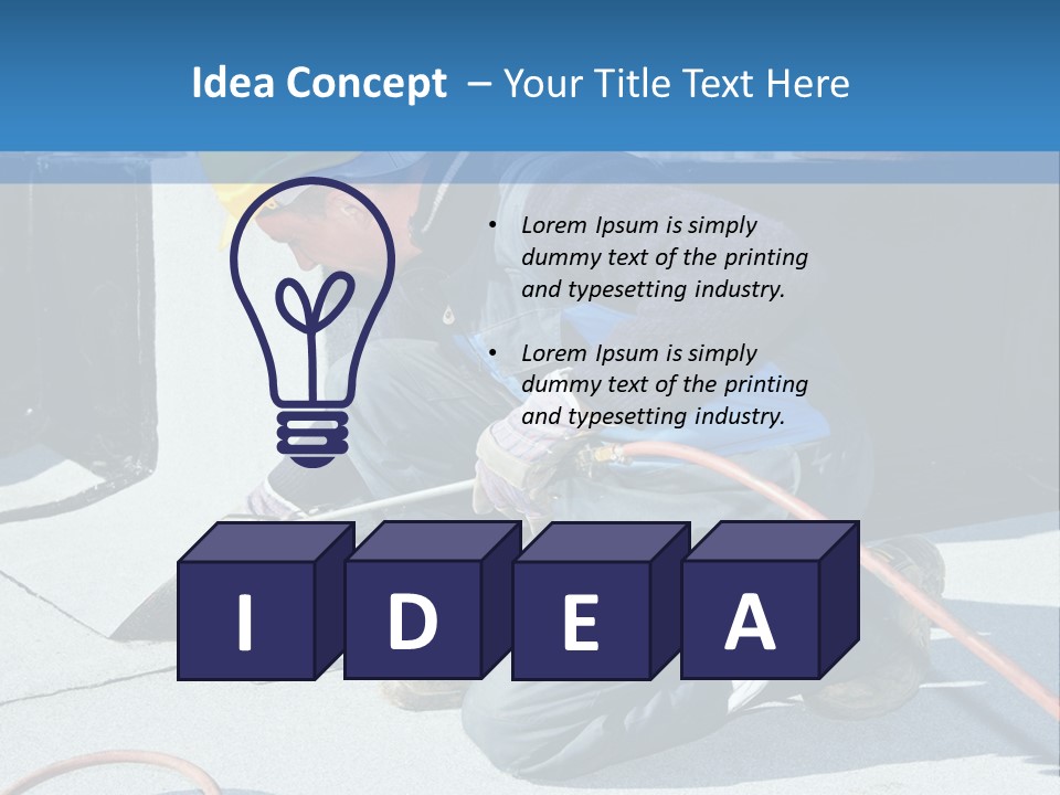 A Man Working On The Roof Of A Building PowerPoint Template