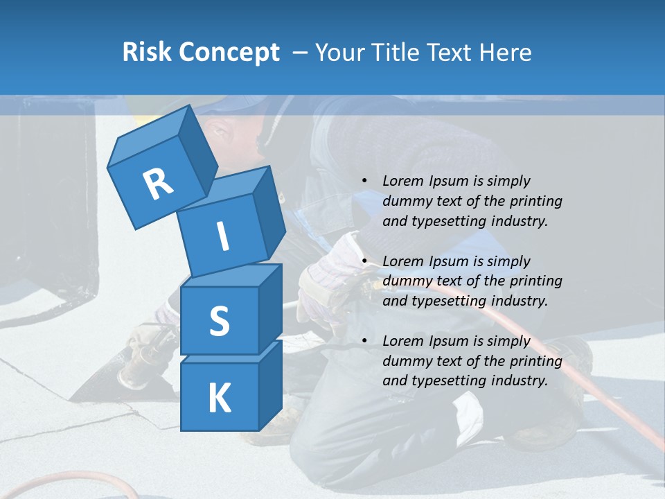 A Man Working On The Roof Of A Building PowerPoint Template