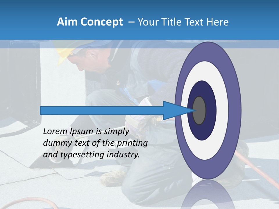 A Man Working On The Roof Of A Building PowerPoint Template