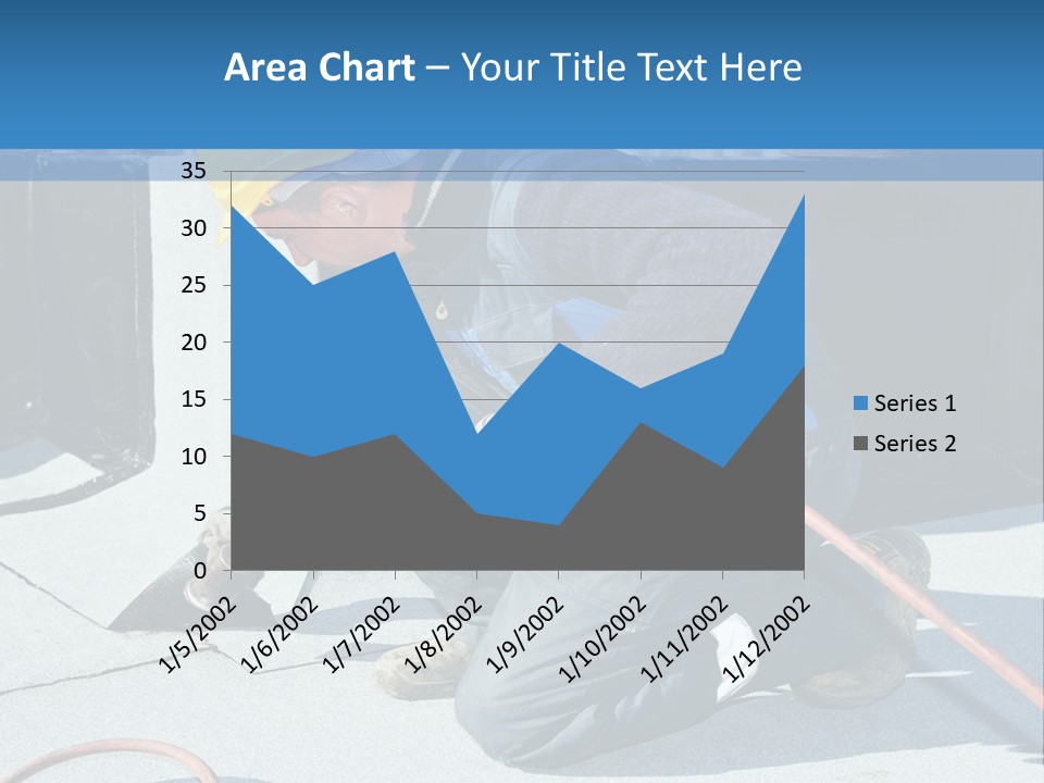 A Man Working On The Roof Of A Building PowerPoint Template