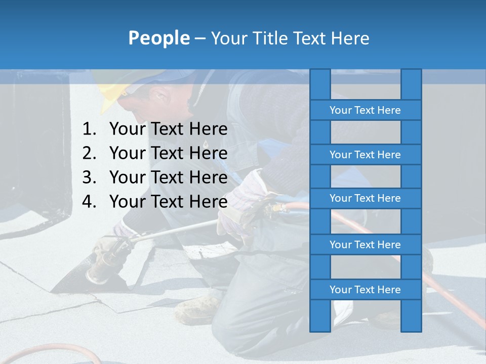 A Man Working On The Roof Of A Building PowerPoint Template
