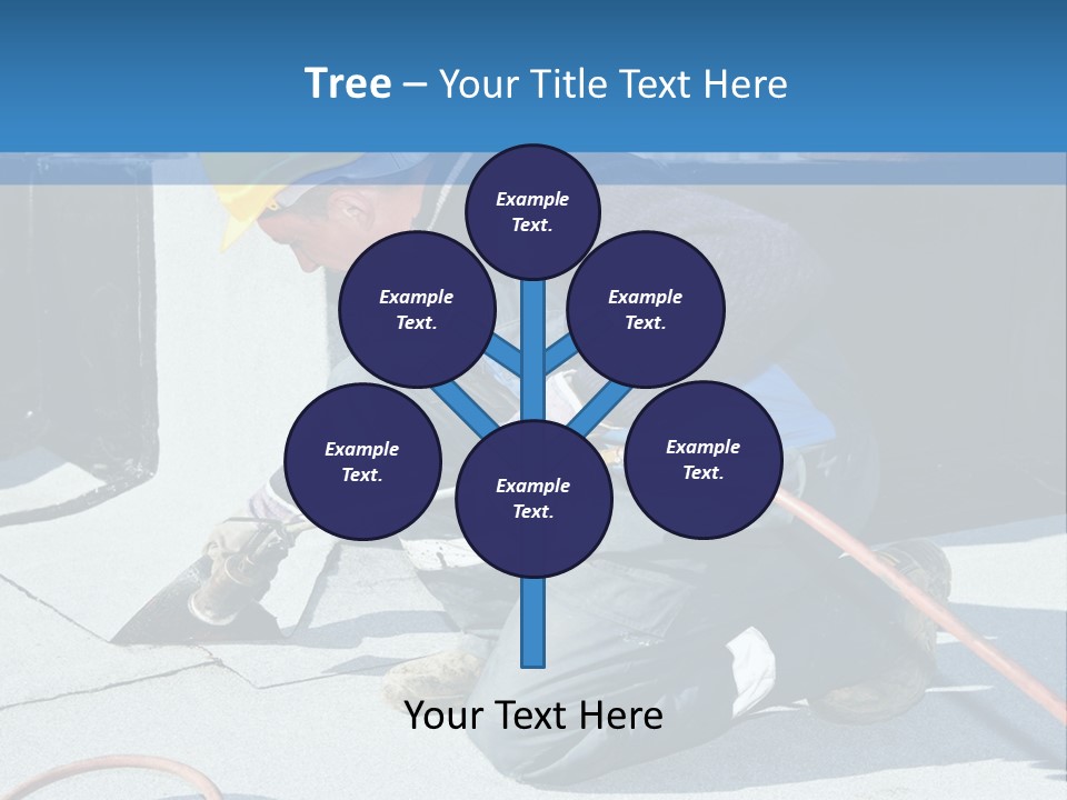A Man Working On The Roof Of A Building PowerPoint Template