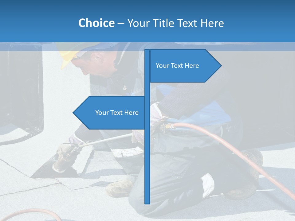 A Man Working On The Roof Of A Building PowerPoint Template