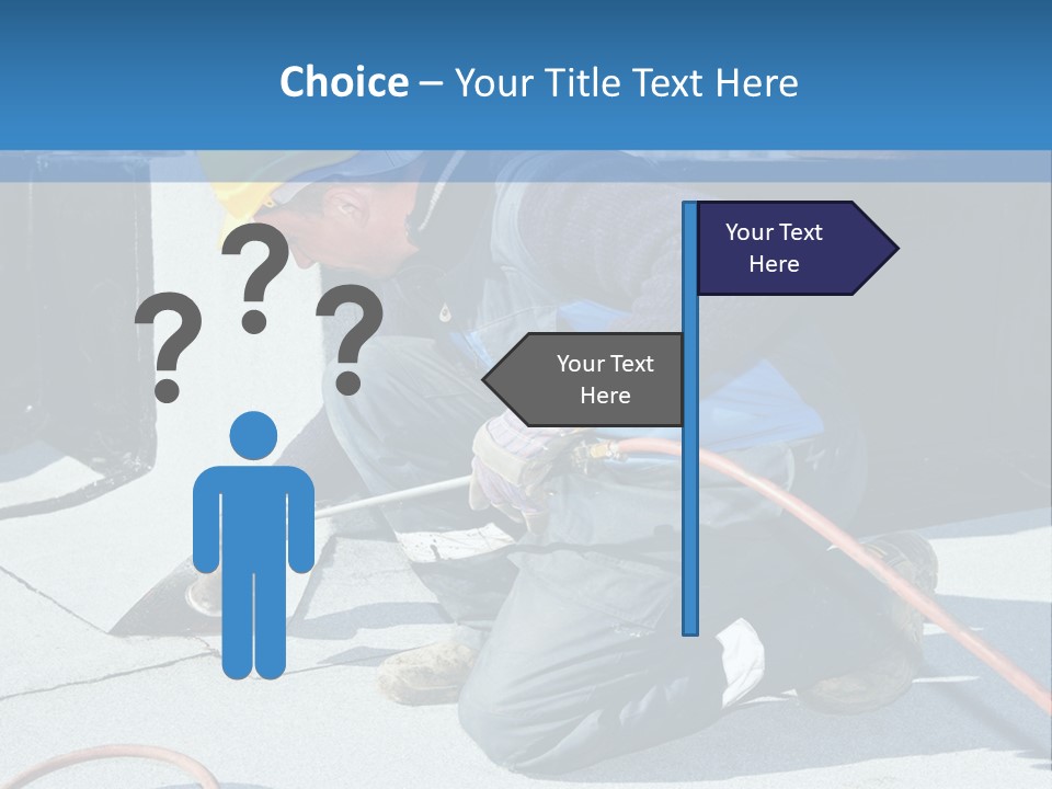 A Man Working On The Roof Of A Building PowerPoint Template