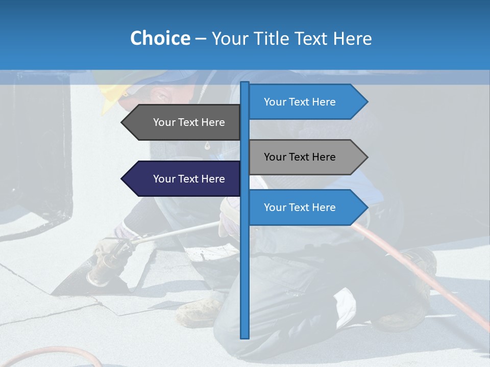 A Man Working On The Roof Of A Building PowerPoint Template