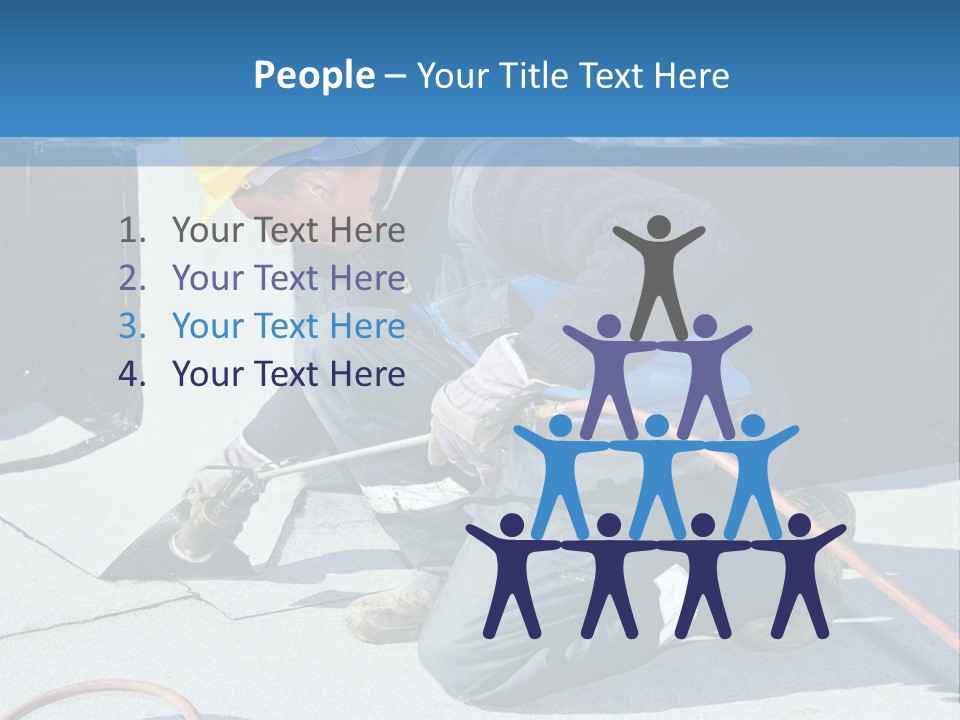 A Man Working On The Roof Of A Building PowerPoint Template