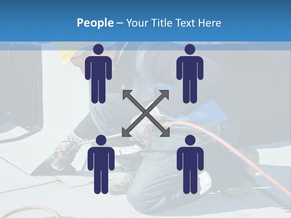 A Man Working On The Roof Of A Building PowerPoint Template