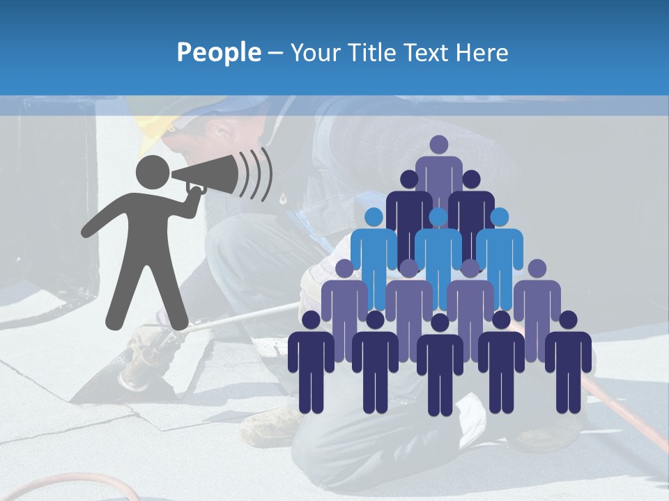 A Man Working On The Roof Of A Building PowerPoint Template