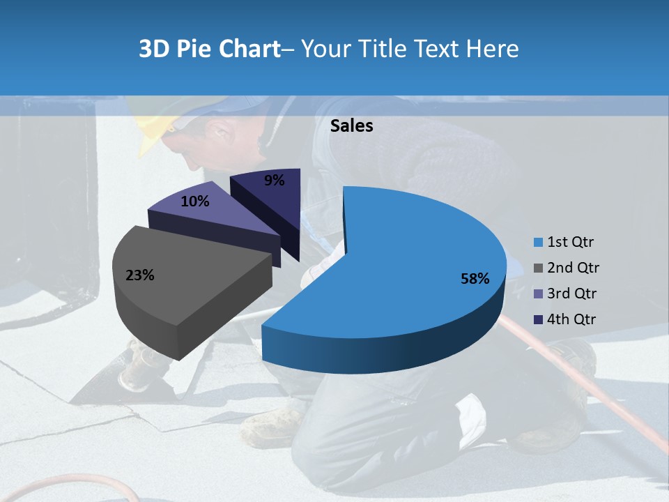 A Man Working On The Roof Of A Building PowerPoint Template