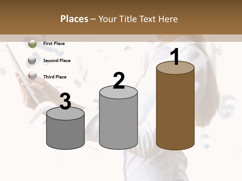 A Woman Holding A Tablet Computer In Her Hands PowerPoint Template