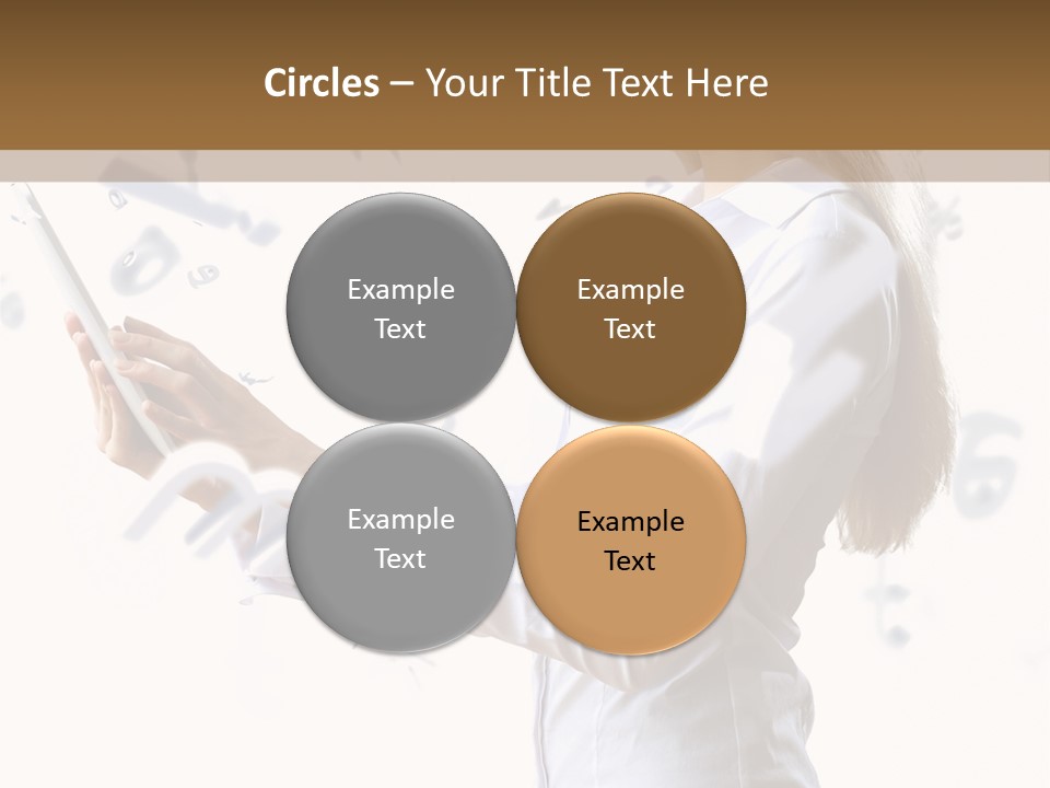 A Woman Holding A Tablet Computer In Her Hands PowerPoint Template