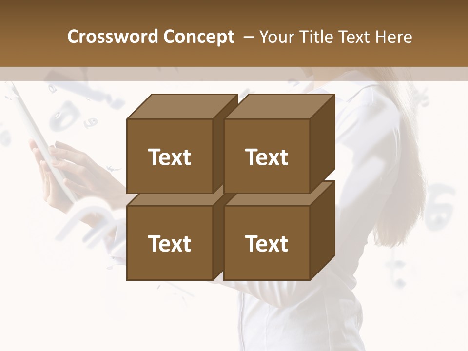 A Woman Holding A Tablet Computer In Her Hands PowerPoint Template