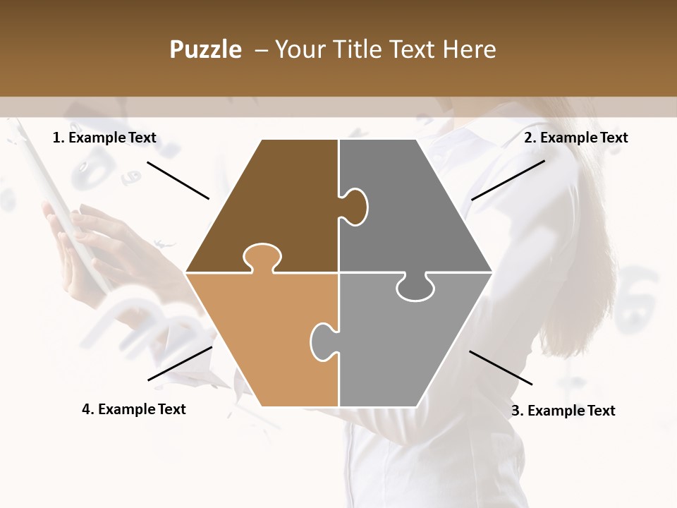 A Woman Holding A Tablet Computer In Her Hands PowerPoint Template