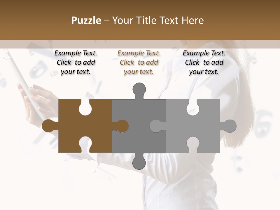 A Woman Holding A Tablet Computer In Her Hands PowerPoint Template