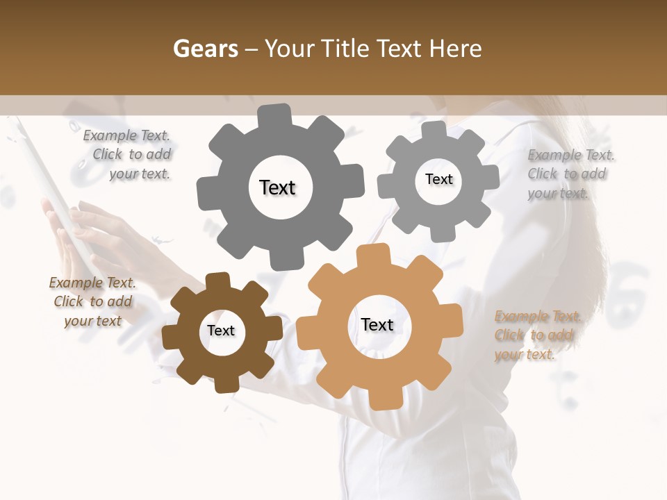 A Woman Holding A Tablet Computer In Her Hands PowerPoint Template