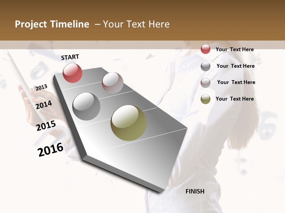 A Woman Holding A Tablet Computer In Her Hands PowerPoint Template