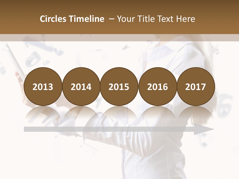 A Woman Holding A Tablet Computer In Her Hands PowerPoint Template