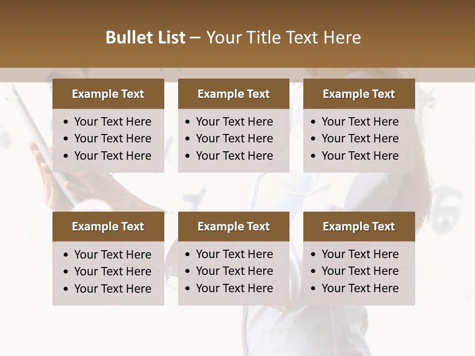 A Woman Holding A Tablet Computer In Her Hands PowerPoint Template