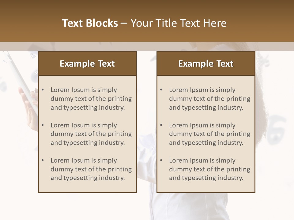 A Woman Holding A Tablet Computer In Her Hands PowerPoint Template