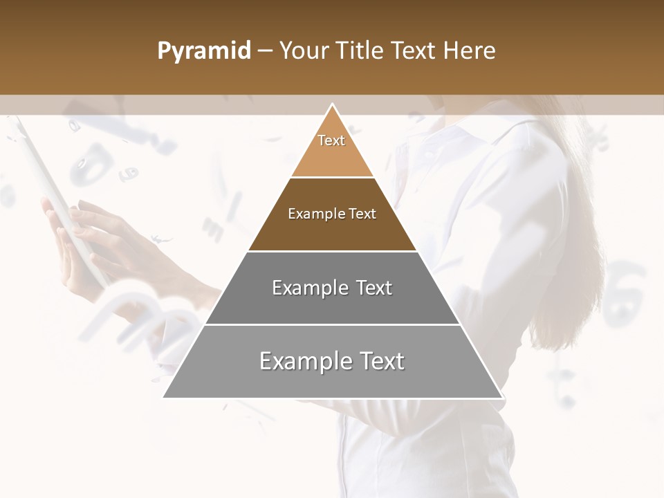 A Woman Holding A Tablet Computer In Her Hands PowerPoint Template