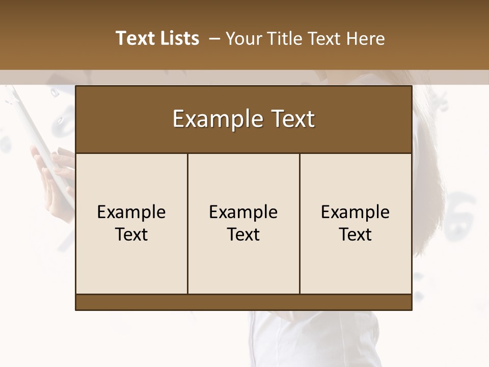 A Woman Holding A Tablet Computer In Her Hands PowerPoint Template