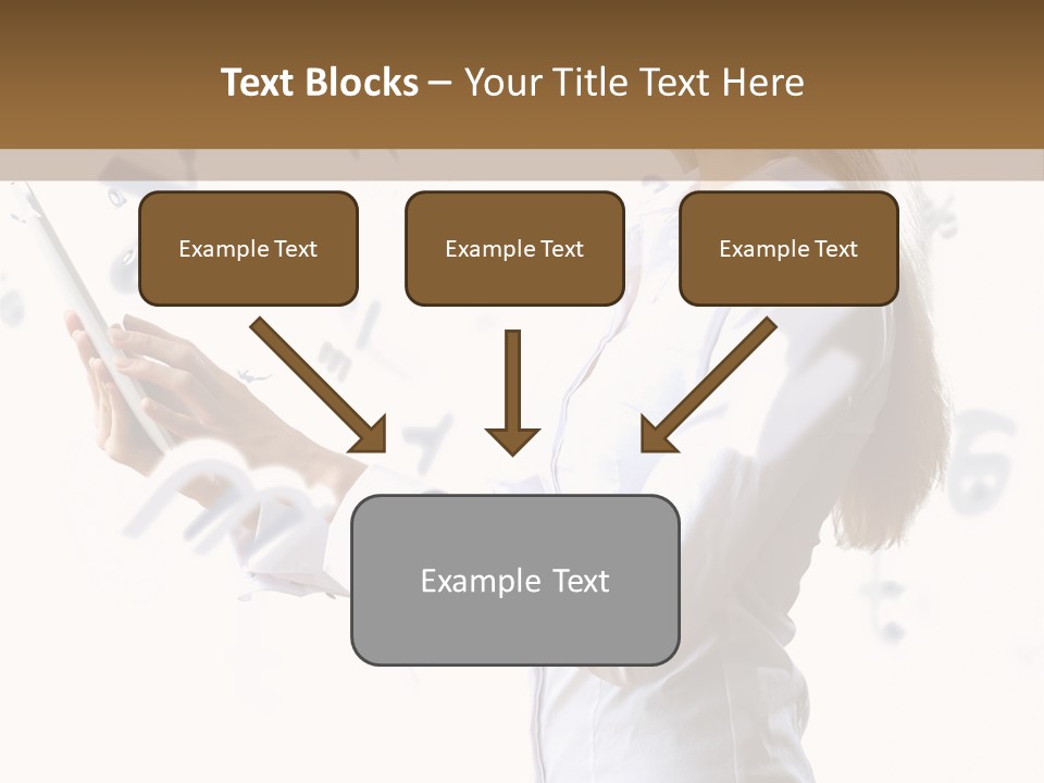 A Woman Holding A Tablet Computer In Her Hands PowerPoint Template