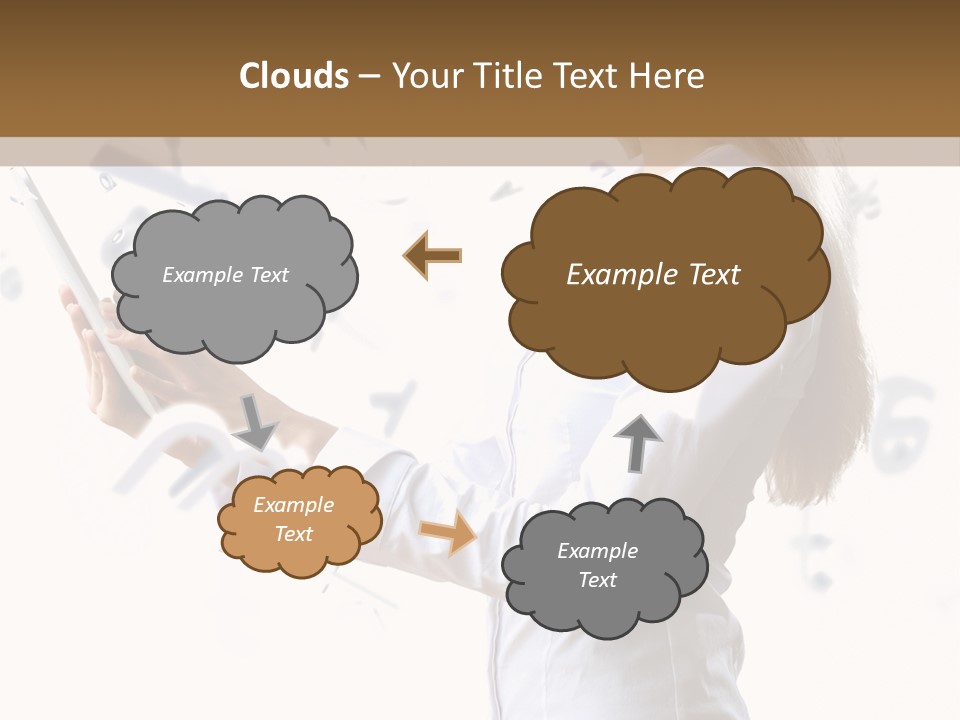 A Woman Holding A Tablet Computer In Her Hands PowerPoint Template