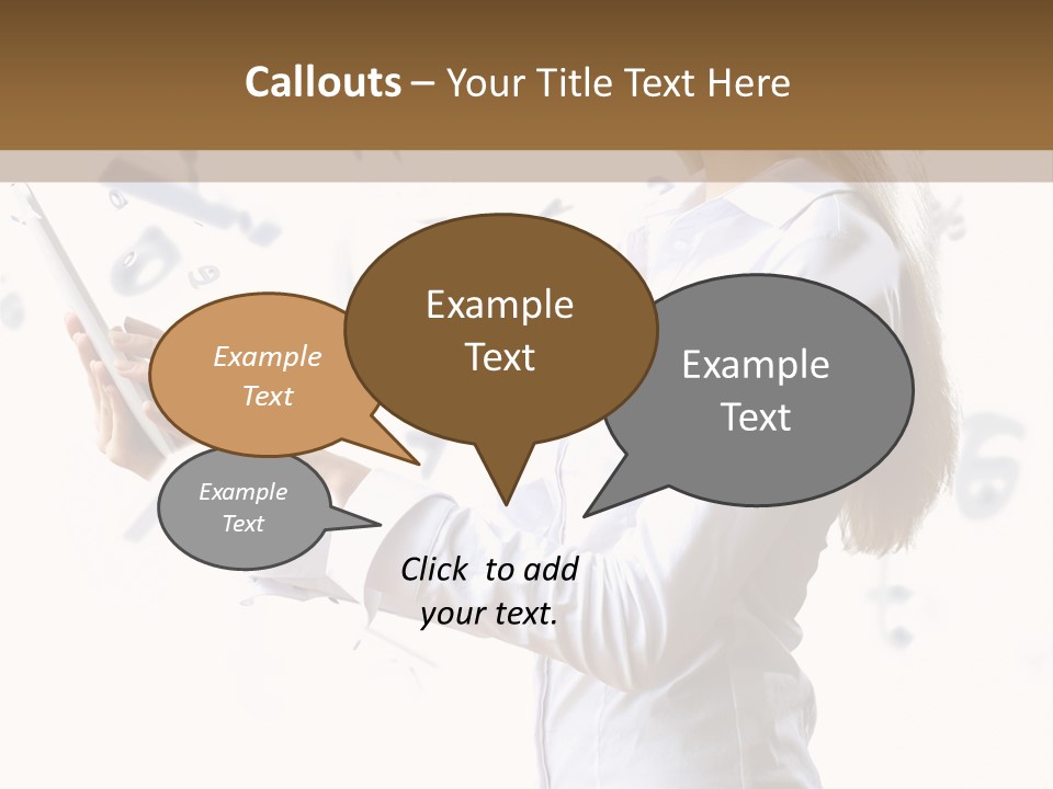 A Woman Holding A Tablet Computer In Her Hands PowerPoint Template